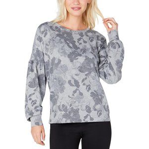 Ideology Gray Floral Print Sweatshirt S